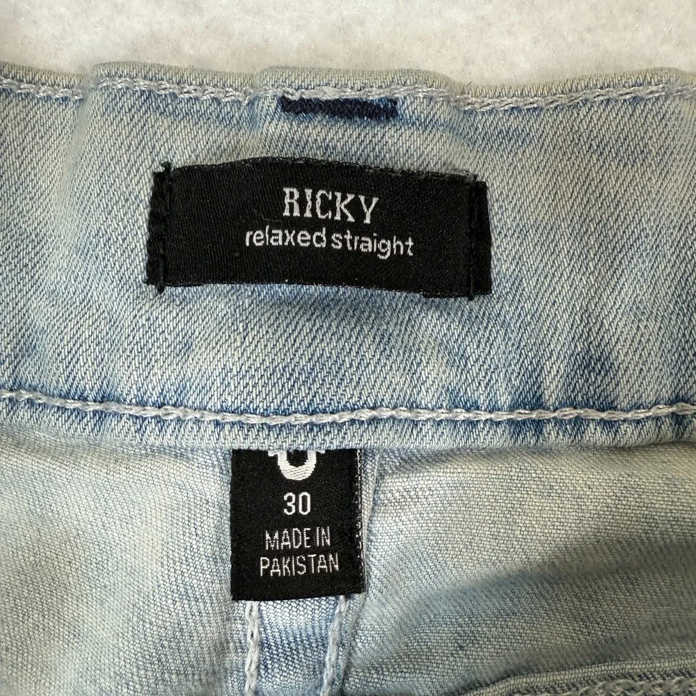 True Religion Ricky Jeans Mens 30x33 Blue Relaxed Straight Denim y2k style‎